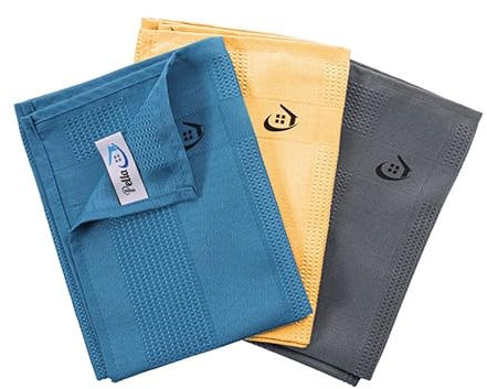 Pella Mikrofasertücher Set, 40x60 cm,3 Farben– Fenstertuch Streifenfrei, Autopflege, Putzlappen Küche - Streifenfreie Reinigungstücher für Fenster, Auto und Haushalt