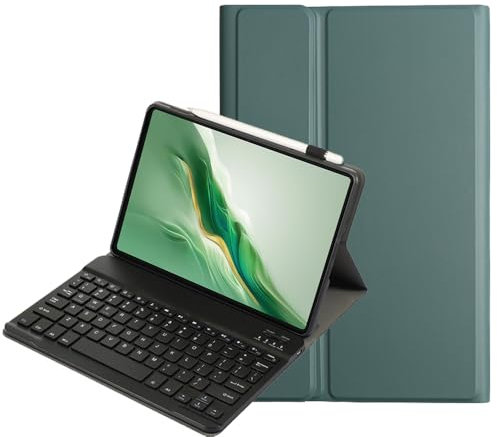 YKWXSC Funda con Teclado Español para Honor Pad 9 Tablet 12,1 Pulgada, Desmontable Teclado Español Ñ Bluetooth para Honor Pad 9 Tablet 12,1 Pulgada, Verde