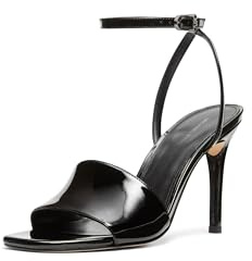 Michael Kors Women's Elyse Heeled Sandal, Black/Patent Leather, 5.5 UK