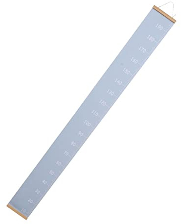 Kinder Größenmess Lineal für Zuhause, Wandbehang, Blau | Leinwand und Holz, Leicht zu Montieren und Entfernen, für Kleiderschrank oder Wohnzimmer