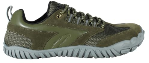 HI-TEC - Barefoot Men's Figaro Low WP Shoes | Barefoot Man Mountain, Hiking | Footwear Friendly, Comfortable, Minimalist | Lightweight, Breathable and Flexible, Khaki, 9 UK