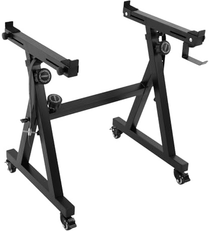 Kanbihao Keyboardständer Z-Stil Verstellbarer E Piano Ständer mit Rollen Höhenverstellbar Einstellbare Länge Klavierständer für Tastaturen, Synthesizern, MIDI-Tastaturen Tragfähigkeit 200KG (Schwarz)