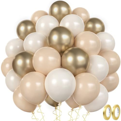 Luftballons Beige Aprikose Set, Aprikose Gold SandWeiß luftballons hochzeit Set 60 Stück Geburtstag Girlande Deko