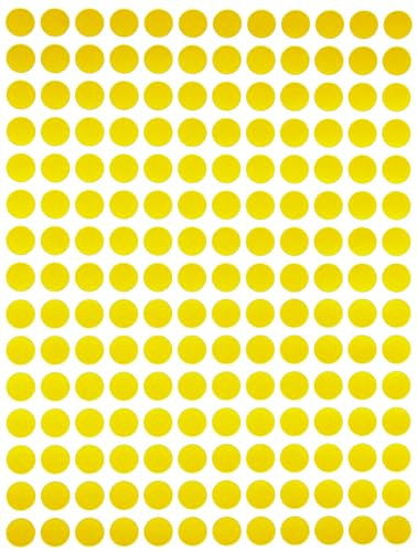 Royal Green Dot Sticker 8mm (0.8 cm) Color Labels in Yellow - 2520 Pack