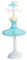 Présentoir Porte Bijoux Mannequin buste Robe et chapeau - 28 cm (Bleu)