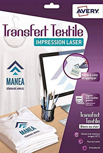Avery c9403 – 15 Papiere Transfers Shirt/Textil A4 weiß/klar