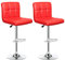 2er-Set Barhocker, Barstuhl mit Lehne und robustem Standfuß, Höhenverstellbar Tresenhocker, Moderner Drehhocker für Küchen und Bars, pflegeleichter Kunstleder, dick gepolsterte Sitzkissen (Rot)