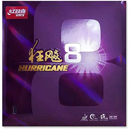 DHS Hurricane 8 Hard Tischtennisgummi, schwarz, 2.15