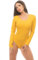 Magi Damenbody | Overall Bodysuit mit Rundhals für Frauen | Langarm Damen Body in verschiedenen Farben | Optimale Alternative für Sport & Freizeit | Eleganter Jumpsuit (XXL, Senf)