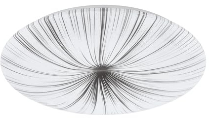EGLO LED ceiling light Nieves, Ø 51 cm | crystal effect ceiling lamp made of plastic and metal, living room lamp in white, silver, bedroom lamp, LED hallway ceiling