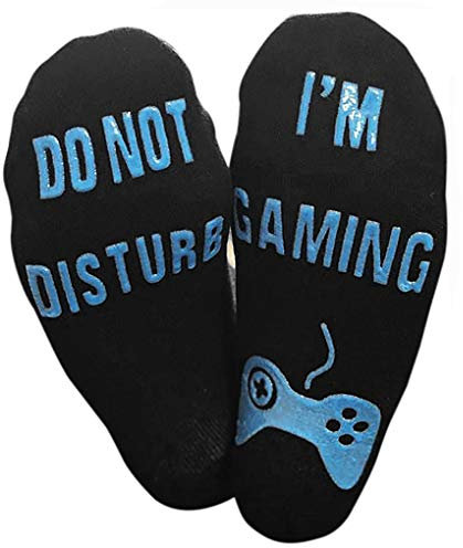 Himozoo Do Not Disturb I'm Gaming Socks, Novelty Funny Gifts for Sons Teen Boys Husbands Dad Boyfriend Mens Women Gamer