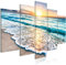B&D XXL - Leinwand Bilder Meer und Strand 200x100 cm Vlies Leinwandbild 5 tlg Kunstdruck modern Wandbilder Groß XXL Wohnzimmer Wanddekoration Wandbild Wand Bild - Sonnenuntergang Landschaft Natur