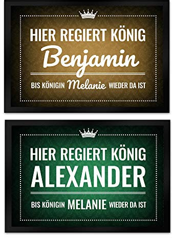 trendaffe - König und Königin Fußmatte mit Wunschnamen personalisiert