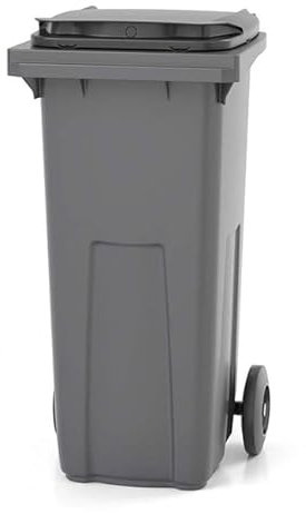 Matisère Conteneur poubelle 120 litres à préhension frontale - couvercle vert kaki - 480 x 550 x 960 mm - 210002GAGA/VK - Polyéthylène à haute densité (PEHD)