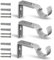 QualityDen Curtain Pole Brackets Adjustable Length of 9 - 12cm - Metal Curtain Rod Brackets Set with Screws for Poles, Wall Rod-Heavy Duty & Rust Resistant (Silver - 3pcs)