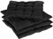 Relaxdays Set 4 Silla, Cuadrados, 38x38 cm, con Lazo, Interior y Exterior, Funda Poliéster, Cojín Asiento, Negro