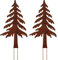 ALEMIN Rostiges Tannenbäume 2 Stück Weihnachtsdeko Draußen Weihnachtsbaum Rost Gartenstecker Gartendeko Rost Deko Baumstecker, Metall