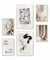 Heimlich® Premium Poster Set mit Bilderrahmen Aluminium Gold | 2 x DIN A3 & 4 x DIN A4 - ca. 30x42 & 21x30 | Stilvolle Poster Collagen mit passenden Bilder als Wanddeko » Art Beige Blumen «