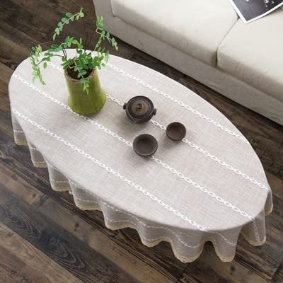 Tischläufer Couchtisch Tischdecke Baumwolle und Leinen Langer ovaler Tee Tischtuch Entenform Ei-förmiges Wohnzimmer Tee Tisch Tischdecke tischläufer modern (Color : C, Specification : 90x150cm)