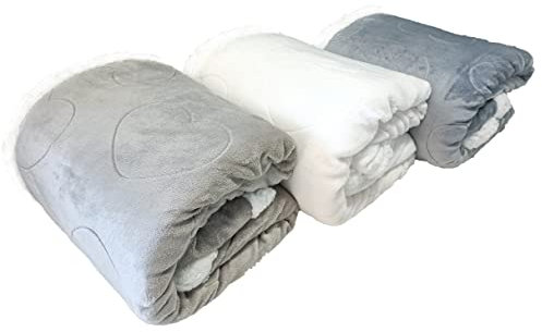 Home Tresor - Plaid Coperta Invernale in Pile di Sherpa, Plaid Doppio Strato Agnellato Divano letto Calda Morbida Microfibra 460 gr/mq Lavorazione Embossed Cuori (Beige, Matrimoniale cm. 200x230)