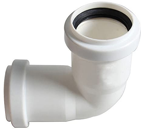 Abflussrohr 90 Grad Bogen, 40 mm Abflusskompression 90 Grad Bogen, zufällige Farbe (weiß oder grau) für Spüle, Abfluss, Winkelstück, Waschbecken, Badezimmersiphon