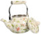 Kichvoe Outdoor-Dekor Emaille- Teekessel mit Keramikgriff- Floral Bunter Teekessel Emaille- für Herdplatte Warmwasser 2. 5L B Teekessel Emaille Bürodekoration