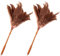 AC – Pack de 2 plumeros de Avestruz Maxi Torneado - Fabricado en Resistente Plástico - Mango Torneado - Ligero y Duradero - Plumas Suaves, Lavable, Limpieza de Polvo - 60 cm de Longitud - Color Marrón