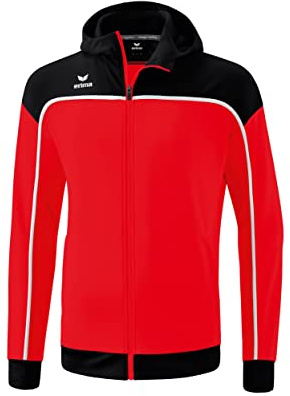 Erima Unisex Kid's Change Training Jacket with Hood, Red/Black/White, 140