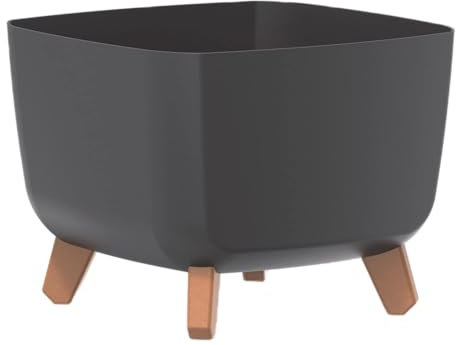 Prosperplast Gracia Square - Maceta Cuadrada con Patas Desmontables, Incluye Inserto para Interior y Exterior, plástico, Resistente a los Rayos UV, 29
