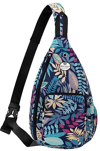 HUA ANGEL Stylisch Brusttasche Crossbody Bag Leichter Rucksack Damen Heren Wasserdicht Sling Bag Brusttasche UmhäNgetasche Mit Flaschenfach FüR Reisen Sportlich Wandern