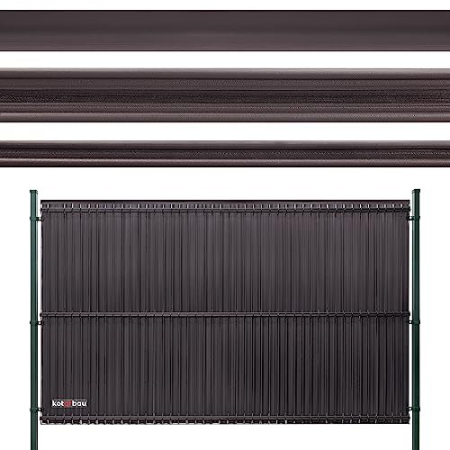 KOTARBAU® Sichtschutz für vertikale Paneele 152 x 125 cm Dunkelbraun PVC Zaunlatten für Paneele Sichtschutzzaun Schichtschutzleisten für Zaunpaneele Satz aus Kunststoff für Terrasse Garten Vertikale
