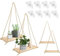 YKUKIZEE 4 Set Wooden Hanging Shelves with Rope, Floating Hanging Shelf with String, No Drilling Rope Hanging Floating Shelves for Wall Decoration Display Plant Photo(Single Layer)