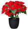 Spetebo Poinsettia artificial en maceta – 40 cm – Flor artificial Poinsettia en réplica realista – Flor de Navidad decorativa planta de seda artificial de invierno con flores aterciopeladas