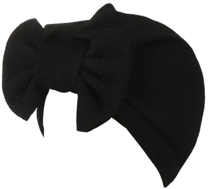 Ailan Vielseitige Turban Kappe, modische Accessoires, einfach zu tragen, warm und stilvoll, Polyester Damen Turban Mütze mit großer Schleife