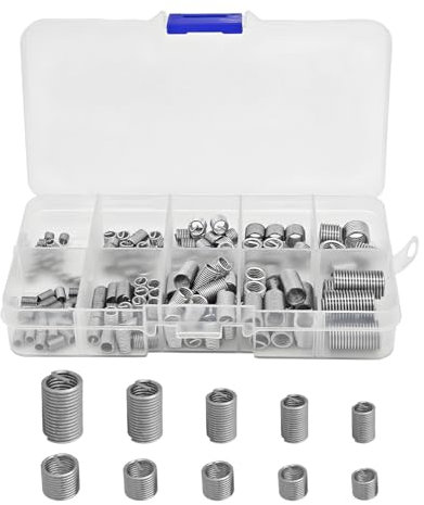 JNNJ 150 Stück Edelstahl-Drahtgewindeeinsatz Schrauben Hülse, Helicoil Gewinde Reparatur Einsatz, Gewindereparatursatz Für Metall Kunststoff Verarbeitenden Industrie