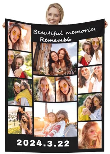 Dmkjdzsw personalisierte Decke mit Foto,Super Weich Mama Decke,Geschenke für Vater, Mutter, Kinder, Haustiere, Freunde oder Paare-L-130 * 180CM