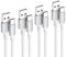 Baiwwa USB A auf USB C Ladekabel 0.3M+ 1M +1.5M +3 M, 4Stück USB Typ C Kabel für Samsung Galaxy S24 S23 Plus, PS5 Controller, Switch, Tablett -Weiß