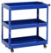 Mendler Werkzeugwagen HWC-M25, Rollwagen Werkstattwagen Transportwagen, Rollen Handgriff 3 Ladeflächen, Stahl 73x73x36cm blau