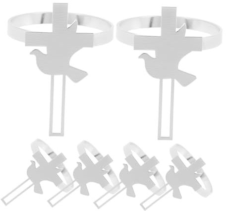 Cabilock 6 Stück Heilige Kommunion Taufe Serviettenring Weihnachten Serviettenringe Halter Taufe Serviettenhalter Hochzeit Zeremonie Dekorationen Serviettenringe Esszimmer Serviettenhalter