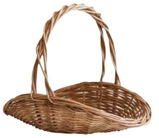 Home Blumenkorb Weidenkorb Picknickkorb Osterkorb Blumenmädchen mit Henkel | Handgeflochtener, Geschenkkorb, Obstkorb, Bügelkorb | Osterkörbchen Osterkorb (B, 30x25cm)