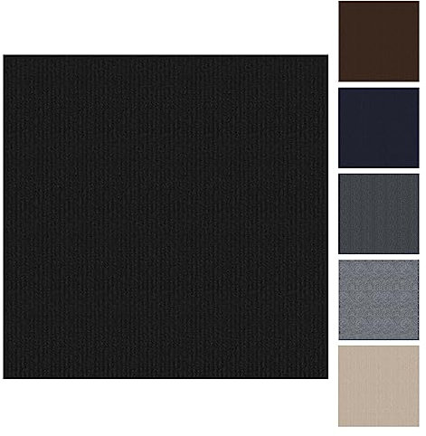 CUCOS Carpet Tiles Peel and Stick, 30x30CM Squares Floor Tile, Soft Padded Carpet Tiles, Self Adhesive Black 20 Pack