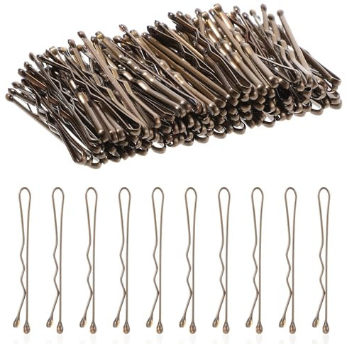 AOZUO 200 Pièces 3,5 cm Barettes Cheveux Femme,Epingle Cheveux Femme,Barrette Cheveux Femme Pince Cheveux Pince Plate Cheveux Épingles À Cheveux Bruns Ondulées Pinces À Cheveux Pour Chignons Femmes