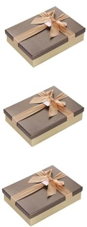 Beaupretty 3er-packung Geschenkschachteln Mit Deckel Schleife Kleiderboxen Für Geschenkbox Hochzeitsboxen Für Kisten Zum Verpacken Hemdenschachteln Für Nistkästen Aus Pappe Rechteck