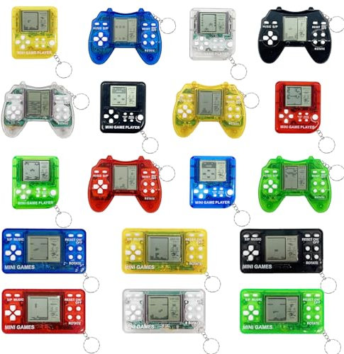Albiuev 18Pcs Video Game Party Bag Fillers for Kids,Video Game Party Favors,Mini Game Keychain for Kids Boys Birthday Supplies Gaming Party Favors Classroom Prizes (18 PCS with Keychain)