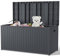 The Fellie 430L Garden Storage Box, Lockable Outdoor Storage Box Waterproof, Large Plastic Garden Storage Box for Garden Tools, Cushions Toys, 125x56x61.5 cm, Grey