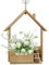 Jardinera de pared de madera, Jardinera montada en la pared | Soporte para plantas para colgar en la pared con forma de marco de casa | Florero de madera para macetero, decoración moderna de pared de
