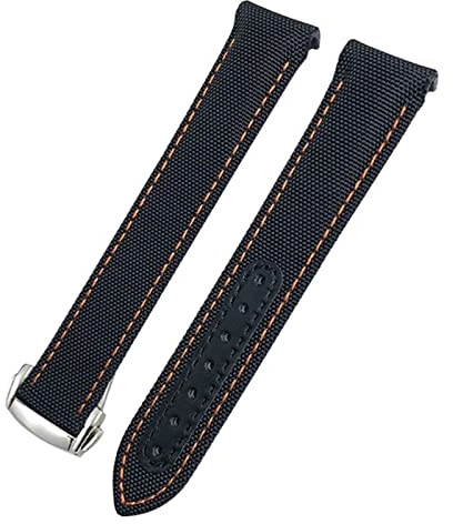 Clouism 20 mm Canvas-Leder-Armband für Omega Seamaster 300 Speedmaster AT150 Planet Ocean Nylon-Uhrenarmband(C)