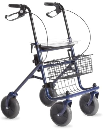 REMEDIA ONE - Rollator Deambulatore per Anziani 4 Ruote con Freni a Doppia Funzione - Deambulatore con Seduta, Tavolino, Porta Bastone e Porta Oggetti