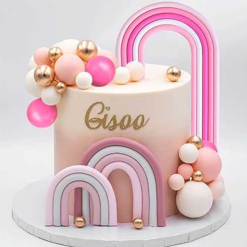 topper per torta arcobaleno rosa pastello topper per torta arcobaleno | topper per torta arcobaleno rosa pastello topper per torta arcobaleno decorazioni per torte con palline colorate