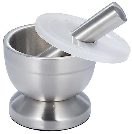 Thicken Garlic Grinder Metal Mortar Stainless Steel Pestle Pedestal Bowl Garlic Press Grinder Pot